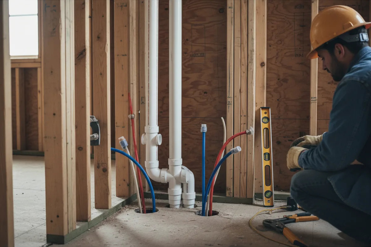 Drain and supply rough-in during Garbage Disposal Repair in Oakdale